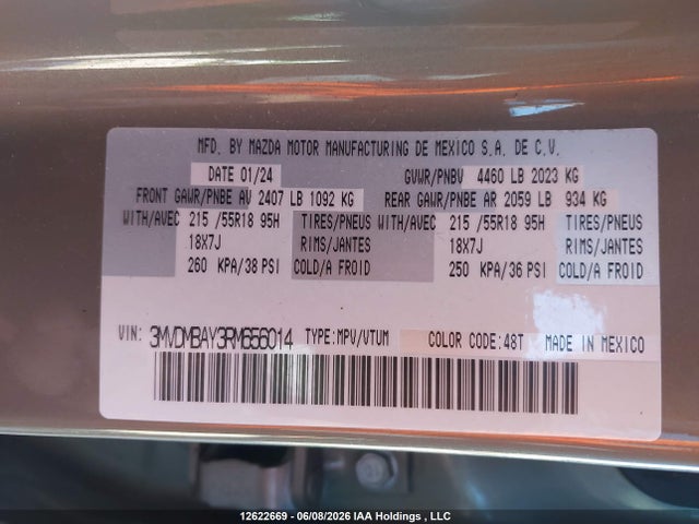 Aukcja sprzedaży 2024 Mazda Cx-30 Suna, vin: 3MVDMBAY3RM656014, numer aukcji: 12622669