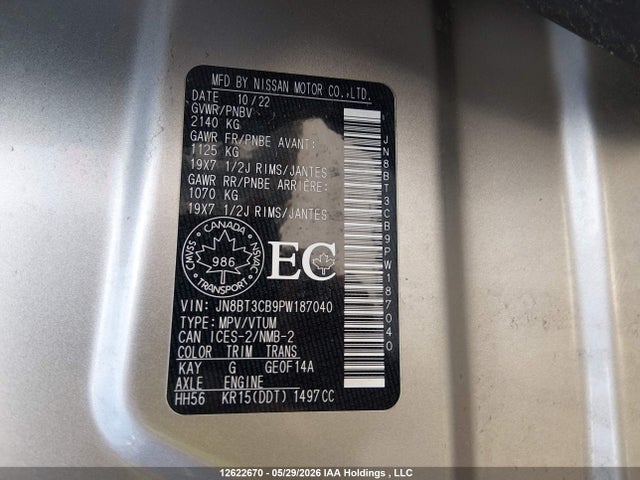 Nissan Rogue Sl 2023 JN8BT3CB9PW187040 Image 9
