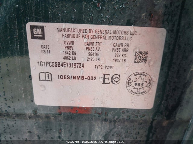 Chevrolet Cruze 1lt 2014 1G1PC5SB4E7319734 Image 18