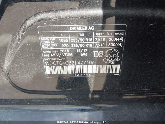 2018 Mercedes-benz Gla 250 4matic მანქანა იყიდება აუქციონზე, vin: WDCTG4GB2JJ477106, აუქციონის ნომერი: 12622746