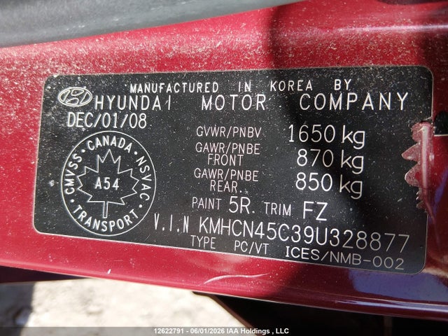 Продаж на аукціоні авто 2009 Hyundai Accent 25th Anniversary/gl/gls/l, vin: KMHCN45C39U328877, номер лоту: 12622791
