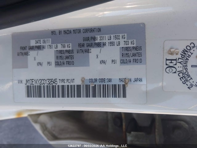 Продаж на аукціоні авто 2012 Mazda Mazda2, vin: JM1DE1KY2C0132645, номер лоту: 12622797
