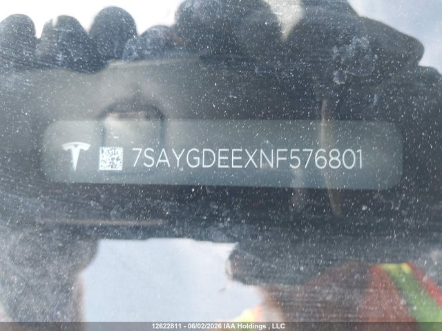 Aukcja sprzedaży 2022 Tesla Model Y, vin: 7SAYGDEEXNF576801, numer aukcji: 12622811