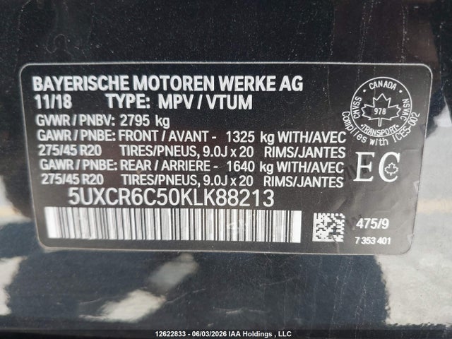 5UXCR6C50KLK88213 BMW X5 Xdrive40i
