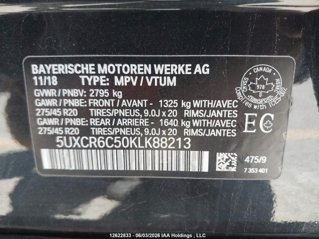 5UXCR6C50KLK88213 BMW X5 Xdrive40i