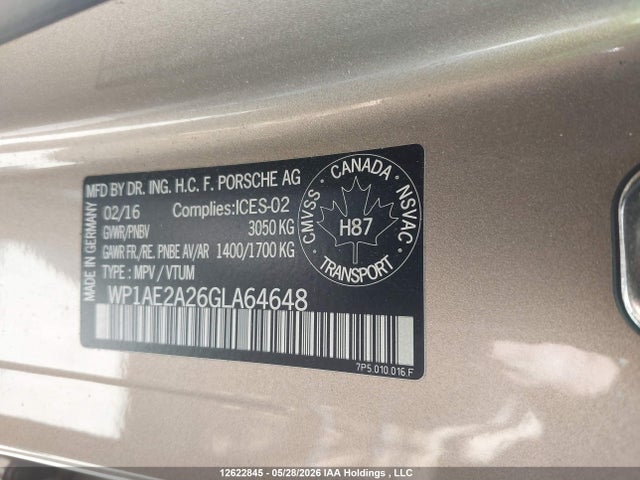 WP1AE2A26GLA64648 Porsche Cayenne Se Hybrid