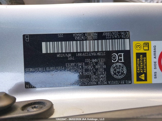 2T2BK1BA7FC291881 Lexus Rx 350/base/f Sport
