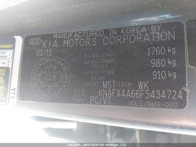 2015 Kia Forte 1.8l Lx/1.8l Lx+/lx+ Winter Edition მანქანა იყიდება აუქციონზე, vin: KNAFX4A66F5434724, აუქციონის ნომერი: 12622861