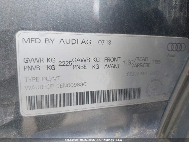 12614199 :رقم المزاد ، WAUBFCFL9EN009880 vin ، 2014 Audi A4 2.0 Komfort مزاد بيع