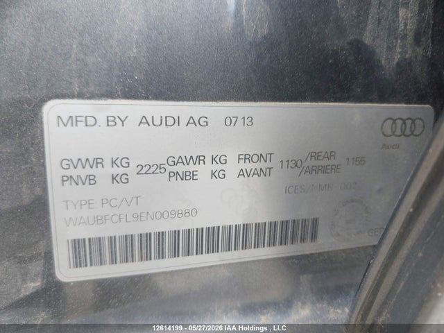 12614199 :رقم المزاد ، WAUBFCFL9EN009880 vin ، 2014 Audi A4 2.0 Komfort مزاد بيع