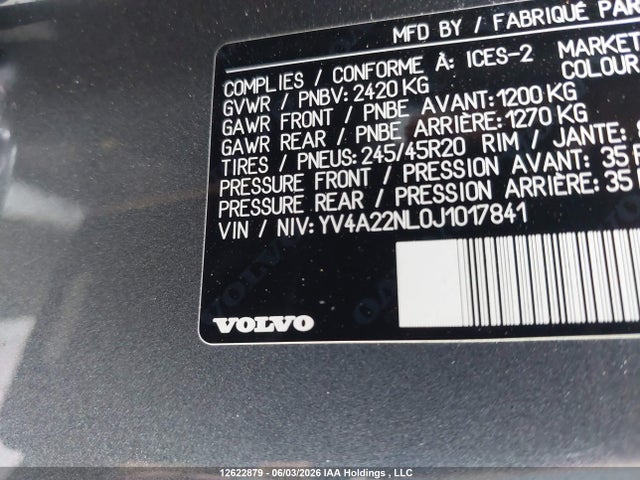 YV4A22NL0J1017841 Volvo V90 Cross Country T6
