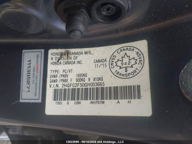 Honda CIVIC SEDAN 2016 2HGFC2F50GH003665 Image 9