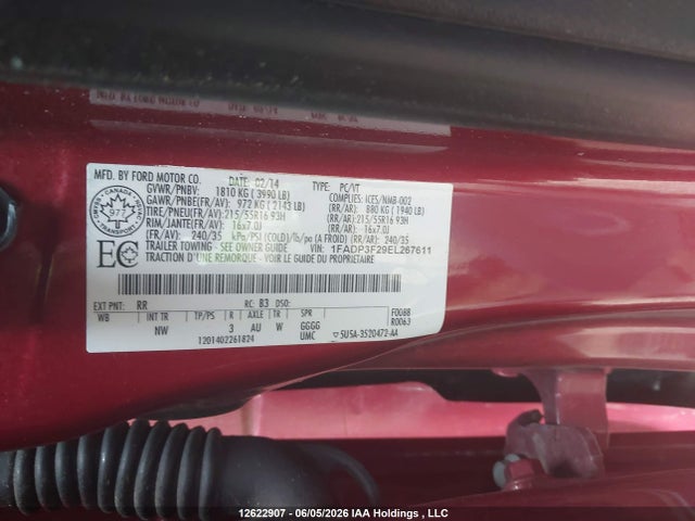 1FADP3F29EL267611 Ford FOCUS SE