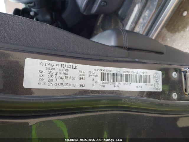 Aukcja sprzedaży 2015 Dodge Durango Limited, vin: 1C4RDJDG6FC239861, numer aukcji: 12618053