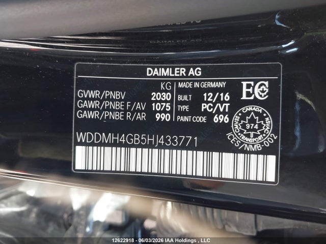 WDDMH4GB5HJ433771 Mercedes-Benz 250td