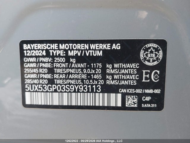 5UX53GP03S9Y93113 BMW X3 30 Xdrive