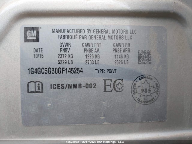 Buick Lacrosse Leather 2016 1G4GC5G30GF145254 Image 20