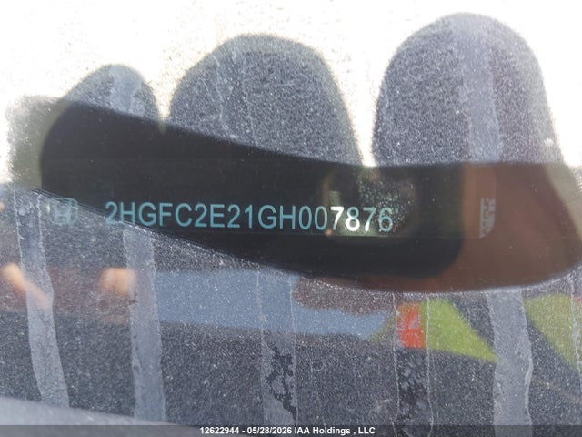 12622944 :رقم المزاد ، 2HGFC2E21GH007876 vin ، 2016 Honda Civic Dx مزاد بيع