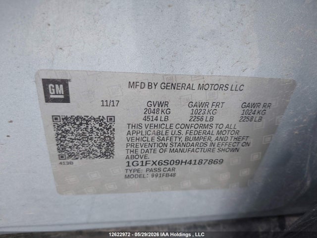 Aukcja sprzedaży 2017 Chevrolet Bolt Ev Premier, vin: 1G1FX6S09H4187869, numer aukcji: 12622972