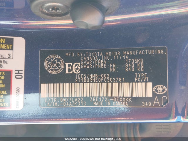 Продаж на аукціоні авто 2015 Toyota Corolla S, vin: 2T1BURHE0FC303781, номер лоту: 12622985