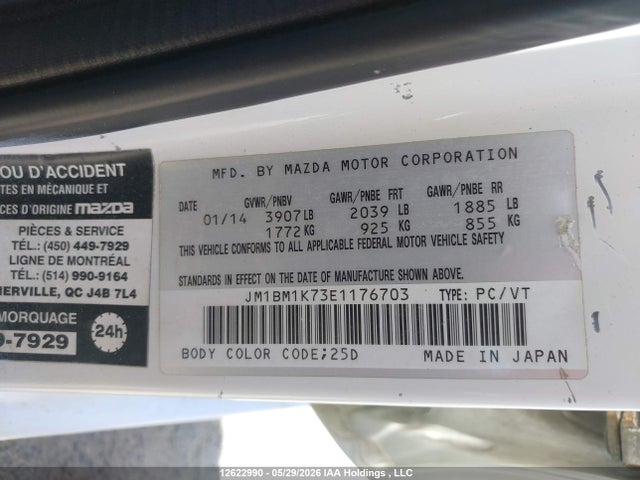 JM1BM1K73E1176703 Mazda MAZDA3