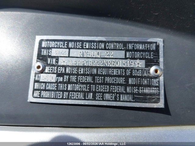 2022 Scootterre Ar - 50 მანქანა იყიდება აუქციონზე, vin: LEHPCB222NR601549, აუქციონის ნომერი: 12623006