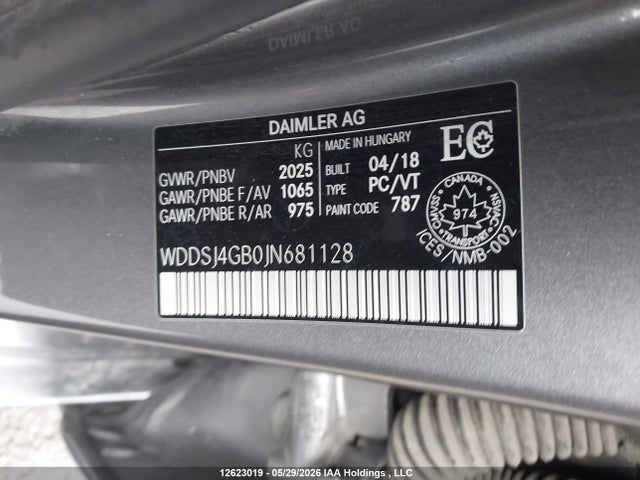 Aukcja sprzedaży 2018 Mercedes-benz Cla 250 4matic, vin: WDDSJ4GB0JN681128, numer aukcji: 12623019