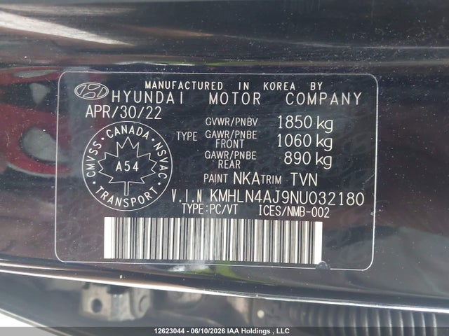 2022 Hyundai Elantra Hybrid Ultimate With Two-tone Interior მანქანა იყიდება აუქციონზე, vin: KMHLN4AJ9NU032180, აუქციონის ნომერი: 12623044