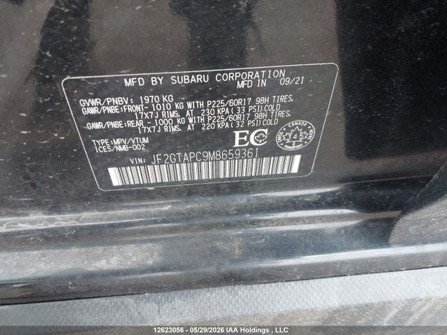 Продажа на аукционе авто 2021 Subaru Crosstrek Premium, vin: JF2GTAPC9M8659361, номер лота: 12623056