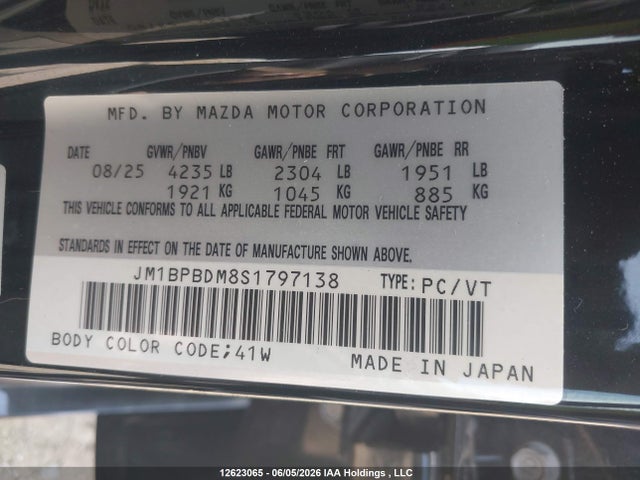 JM1BPBDM8S1797138 Mazda Mazda3 Gt