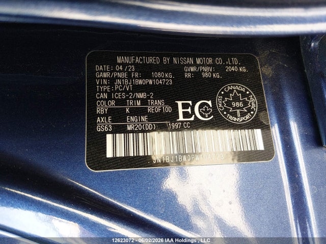 Aukcja sprzedaży 2023 Nissan Qashqai Sv, vin: JN1BJ1BW0PW104723, numer aukcji: 12623072