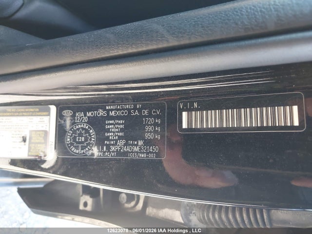 2021 Kia Forte Lx მანქანა იყიდება აუქციონზე, vin: 3KPF24AD9ME321450, აუქციონის ნომერი: 12623078
