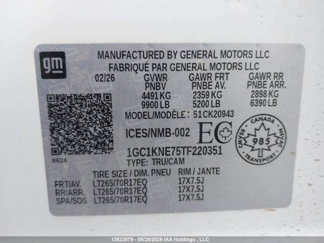 1GC1KNE75TF220351 Chevrolet Silverado K2500 Heavy Duty Lt