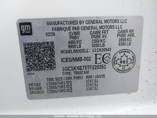 1GC1KNE75TF220351 Chevrolet Silverado K2500 Heavy Duty Lt