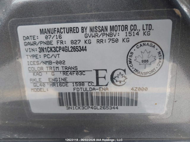Nissan Micra 2016 3N1CK3CP4GL265344 Image 18