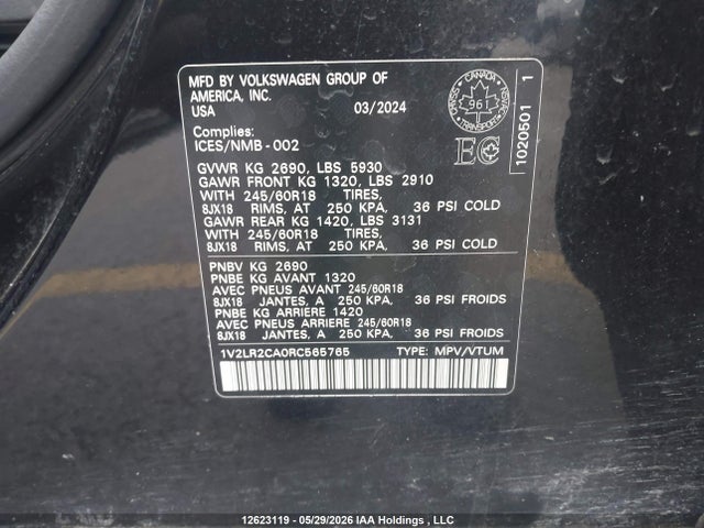 1V2LR2CA0RC565765 Volkswagen ATLAS SE