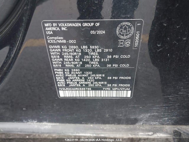 1V2LR2CA0RC565765 Volkswagen ATLAS SE