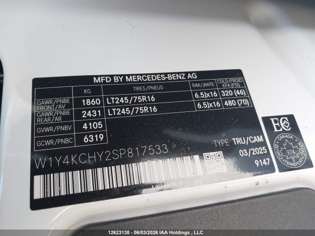 W1Y4KCHY2SP817533 Mercedes-Benz Sprinter 2500