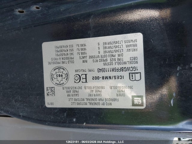 Продаж на аукціоні авто 2017 Chevrolet Express 2500 1wt, vin: 1GCWGBFF6H1110943, номер лоту: 12623151