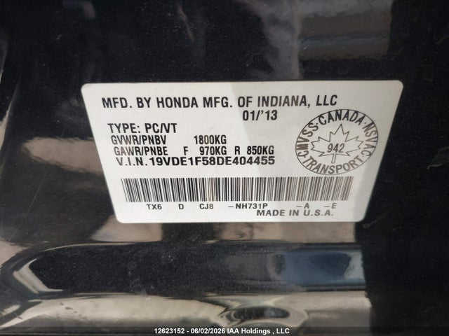 Продажа на аукционе авто 2013 Acura Ilx, vin: 19VDE1F58DE404455, номер лота: 12623152