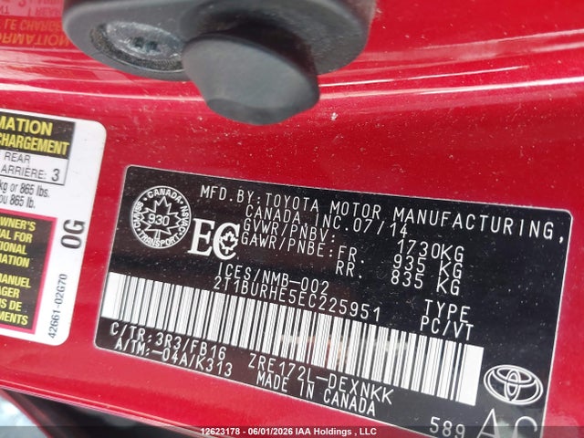 Toyota COROLLA LE 2014 2T1BURHE5EC225951 Image 19