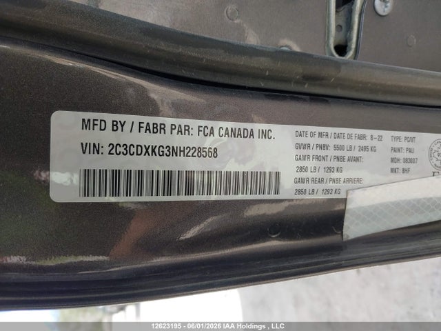 2022 Dodge Charger Police მანქანა იყიდება აუქციონზე, vin: 2C3CDXKG3NH228568, აუქციონის ნომერი: 12623195
