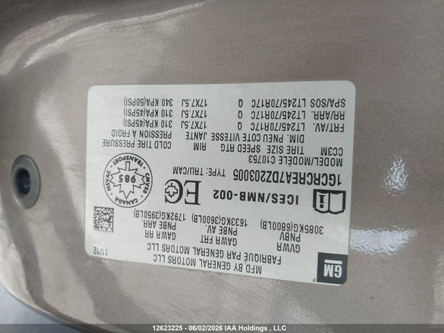 2013 Chevrolet Silverado 1500 Ls მანქანა იყიდება აუქციონზე, vin: 1GCRCREA7DZ203005, აუქციონის ნომერი: 12623225