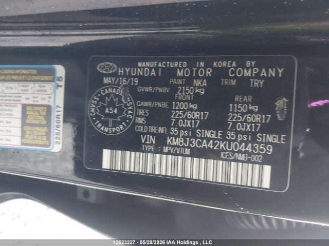 KM8J3CA42KU044359 Hyundai Tucson Preferred
