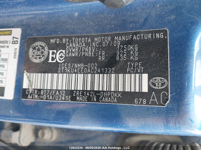 Продаж на аукціоні авто 2010 Toyota Matrix, vin: 2T1KU4EE0AC241332, номер лоту: 12623234