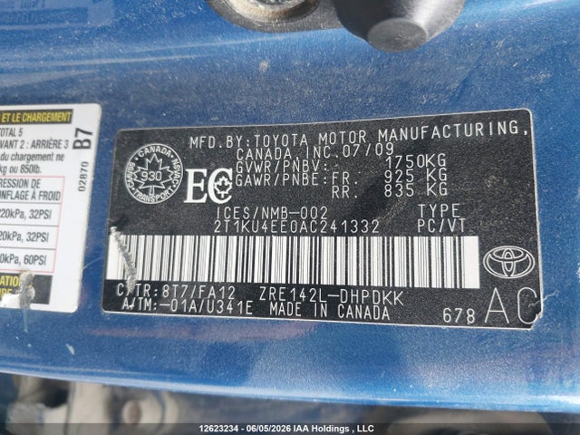 Продаж на аукціоні авто 2010 Toyota Matrix, vin: 2T1KU4EE0AC241332, номер лоту: 12623234