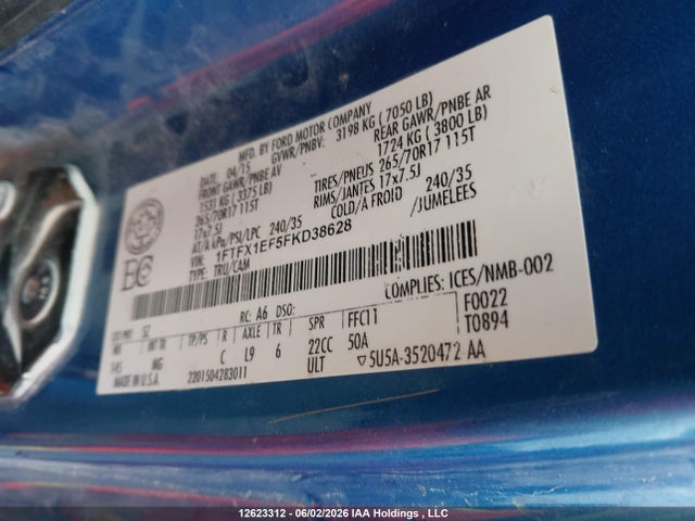 Ford F150 Super Cab 2015 1FTFX1EF5FKD38628 Image 19