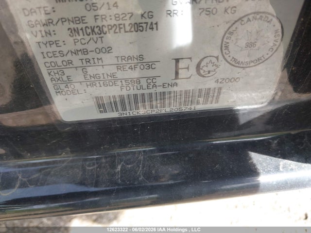 Продажа на аукционе авто 2015 Nissan Micra S/sr/sv, vin: 3N1CK3CP2FL205741, номер лота: 12623322