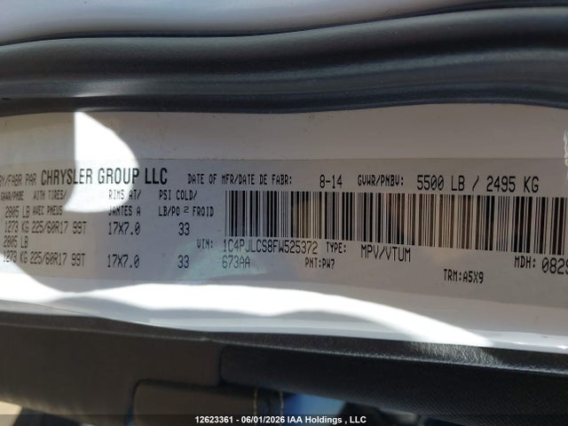 Продажа на аукционе авто 2015 Jeep Cherokee Latitude, vin: 1C4PJLCS8FW525372, номер лота: 12623361