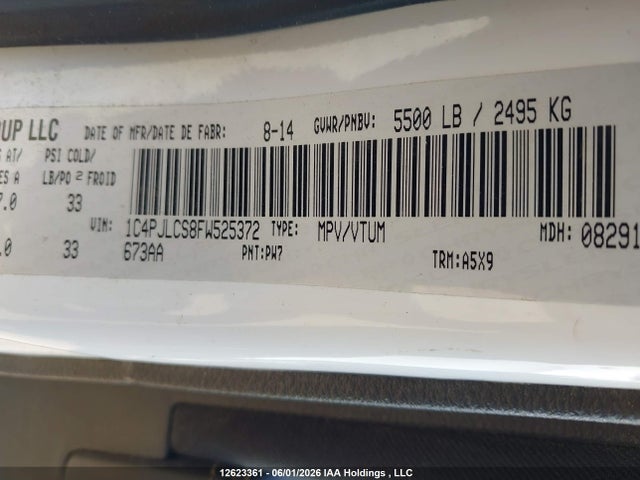 Продажа на аукционе авто 2015 Jeep Cherokee Latitude, vin: 1C4PJLCS8FW525372, номер лота: 12623361